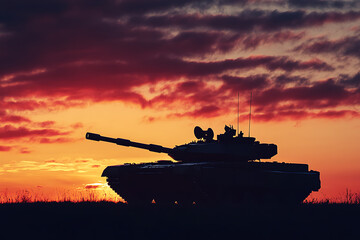 silhouette of a tank