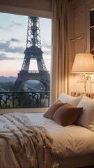 interior, paris, room, france, furniture, eiffel, architecture, home, tower, house, design, luxury, bedroom, chair, sofa, eiffel tower, window, table, light, chandelier, decor, bed, europe, decoration