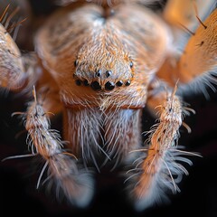 Fototapeta premium Detailed Macro Shot of a Spider s Hairy Leg Showcasing Its Intricate Textures and Anatomy