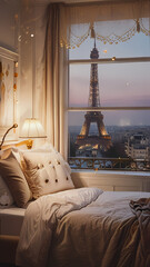 interior, paris, room, france, furniture, eiffel, architecture, home, tower, house, design, luxury, bedroom, chair, sofa, eiffel tower, window, table, light, chandelier, decor, bed, europe, decoration