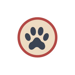 Fototapeta premium Pet Friendly Zone Emblem with Illustrated Paw Print Sign