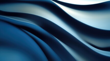 Fototapeta premium Abstract blue wave featuring flowing lines and smooth gradient 