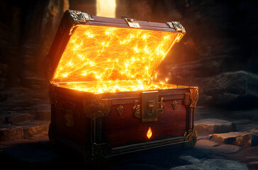 Open the glowing ancient treasure chest