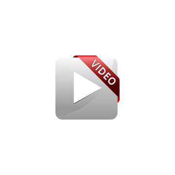 Watch video button icon isolated on transparent background