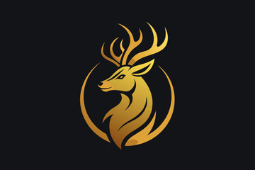 Vector illustration Royal golden deer logo