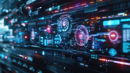 Obraz premium hi-tech digital data connection system