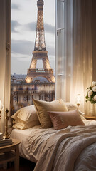 interior, paris, room, france, furniture, eiffel, architecture, home, tower, house, design, luxury, bedroom, chair, sofa, eiffel tower, window, table, light, chandelier, decor, bed, europe, decoration
