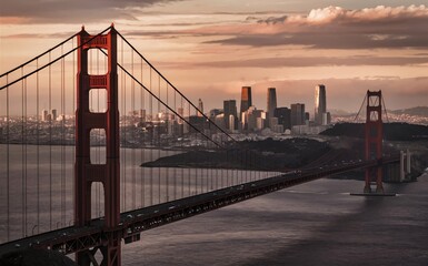 Obraz premium San Francisco, California, USA Skyline.