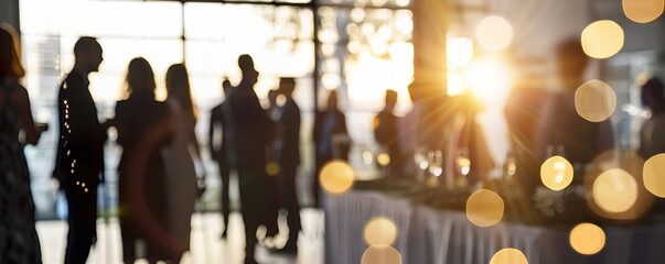Silhouettes of People Gathering at a Festive Event