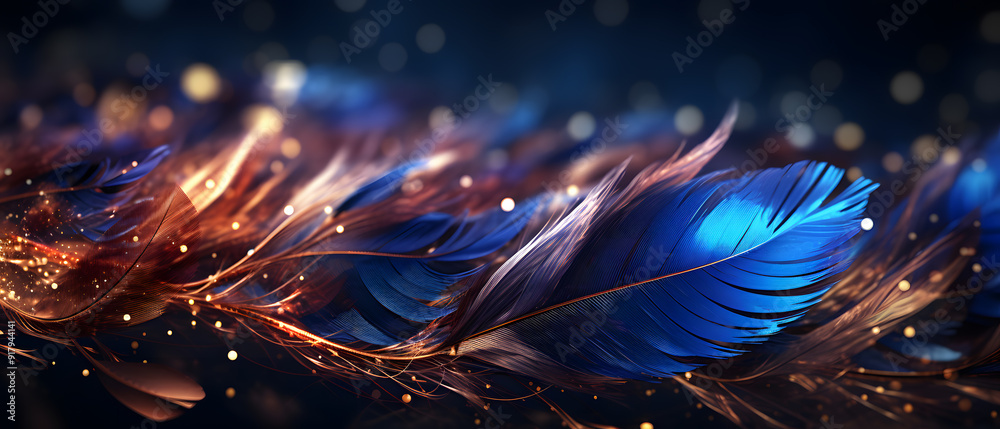 Canvas Prints immersive vibrant sapphire feather background