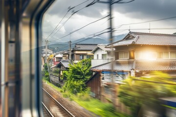 Obraz premium Backpacker riding a tuk-tuk through busy city streets, close-up on gripping the side rail, blur of passing lights . Beautiful simple AI generated image in 4K, unique.
