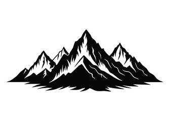 mountain silhouettes white background Vector