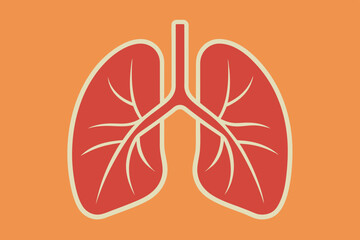 Lung organ simple line vector illustration