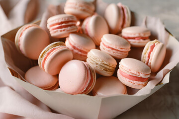 Fototapeta premium an assortment of pink macarons