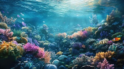 Fototapeta premium The beauty of the tropical undersea world, with a dynamic ecosystem of coral reefs and diverse marine life.