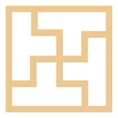 Obraz premium アジアン風の窓枠や家具に使われる文様・装飾のイラスト素材 ベクター