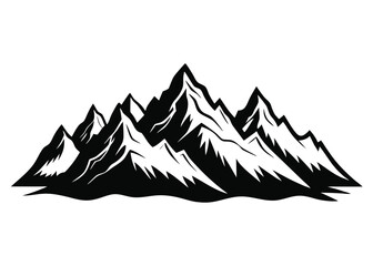 mountain silhouettes white background Vector