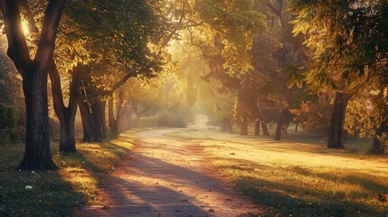 Obraz premium art beautiful peaceful Landscape; path in the old park
