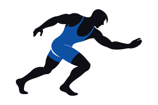 recommend clip art: wrestler fighter vector. Wrestling silhouette. athlete character 