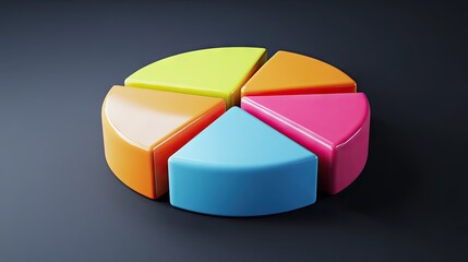 Obraz premium 3D pie chart showing market share distribution among key competitors in a business model.