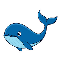 Obraz premium Vector cartoon illustrations of whale on a white background.