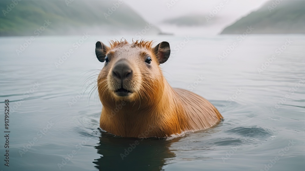 Wall mural sea lion in the sea