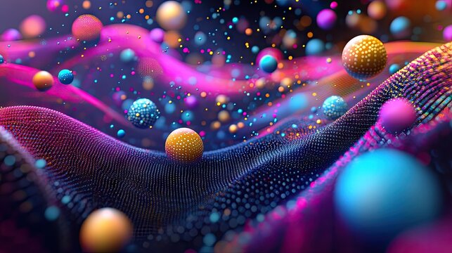 3D scatter plot with colored spheres, showing data points in three-dimensional space.