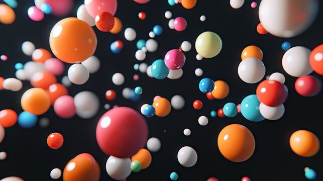3D scatter plot with colored spheres, showing data points in three-dimensional space.