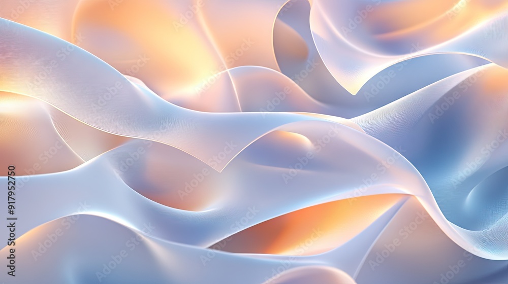 Poster a 3d abstract background of overlapping translucent layers with soft lighting.
