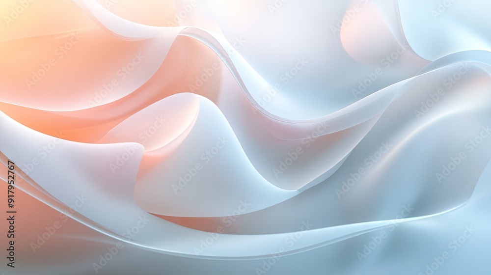 Poster a 3d abstract background of overlapping translucent layers with soft lighting.