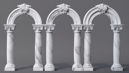 Fototapeta premium Three White Marble Arches