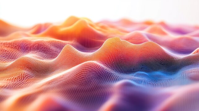 A 3D surface plot with a smooth gradient, illustrating complex data relationships.