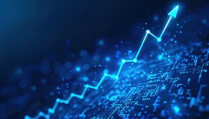 Blue Upward Trend  on a Technology Background