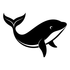 Obraz premium Whale icon of cartoon type. Isolated vector sign symbol. 