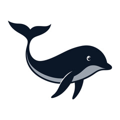 Fototapeta premium Whale icon of cartoon type. Isolated vector sign symbol. 