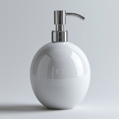 Obraz premium Modern dispenser standing elegantly on a pristine white background exuding simplicity and functionality. Contemporary design concept