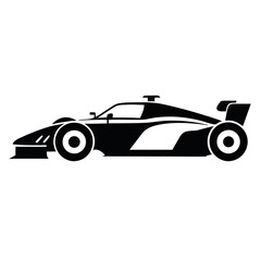 Obraz premium a fast speed racing car vector silhouette, isolated white background