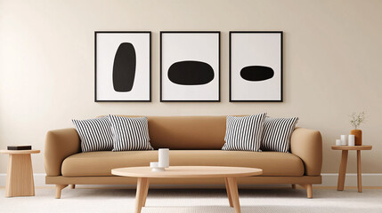 Creative modern simple interior living room 3D background