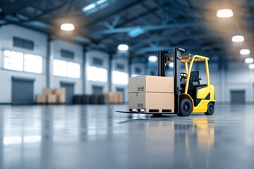 Forklift Carrying Boxes – 3D-Style Cargo Photography with Dark Grey Background