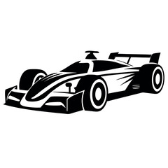 Obraz premium a fast speed racing car vector silhouette, isolated white background