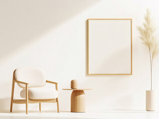 Creative modern simple interior living room 3D background