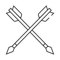 arrow for aiming line icon vector. arrow for aiming sign. isolated contour symbol black illustration