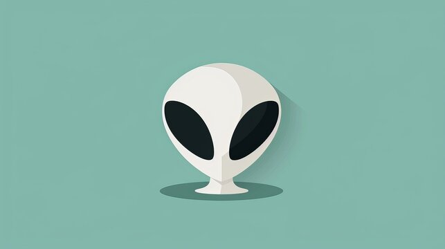 An uncomplicated alien design, featuring antennae, minimalist style, 2D vector illustration, plain and basic