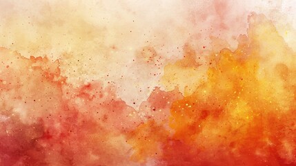 abstract watercolor background with watercolor paint with orange, red and gold colors and space for text or image