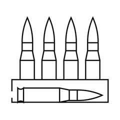 bullet for gun line icon vector. bullet for gun sign. isolated contour symbol black illustration