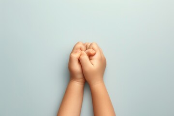 Close-up of hands cradling a small amount of foam with water drops and bubbles against a blue background. Beautiful simple AI generated image in 4K, unique.
