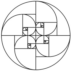 Golden Ratio, Phi, Fibonacci Sequence Illustration, Mathematical, Architectural Pattern, Sacred Geometry Clipart