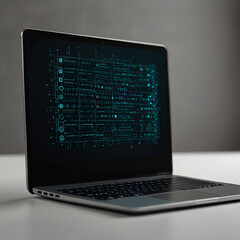 Cybersecurity concept with virtual screen for secure internet access and data protection