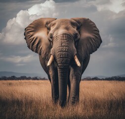Naklejka premium Elephants on the Brink: The Dire Impact of Climate Change and Habitat Destruction on Endangered Species and the Urgent Need for Conservation.