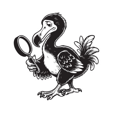recommend clip art: Dodo Clipart, Flightless bird outline design, Raphus cucullatus illustration in black and white
                    